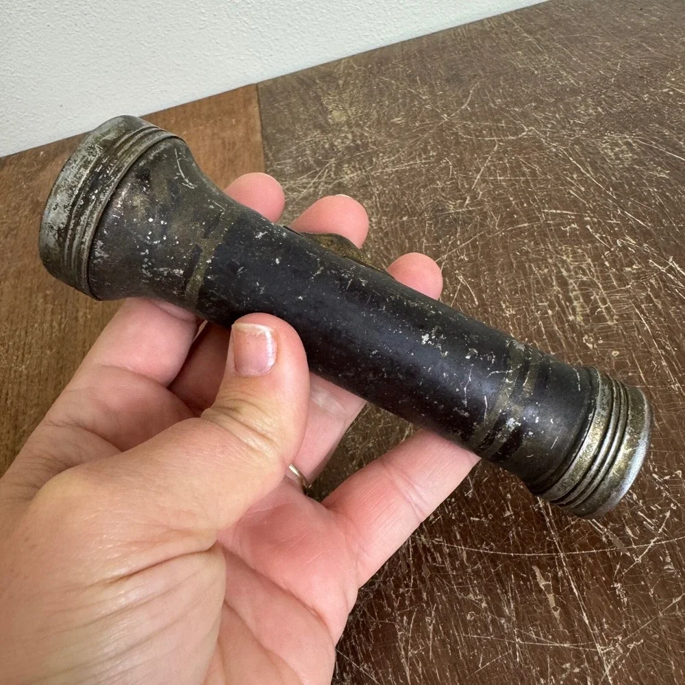 Burgess Made in USA Vintage‎ Metal Flashlight Glass Lens Untested